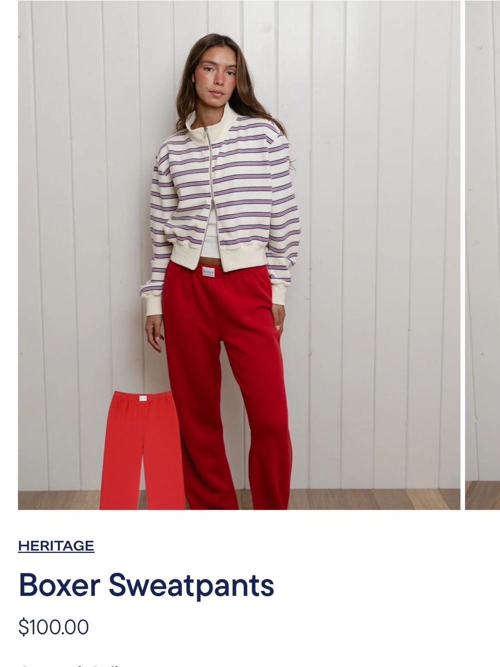 Heritage Red Boxer Sweatpants